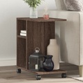 vidaXL Beistelltisch mit Rollen Braun Eiche 50x30x55 cm Holzwerkstoff