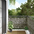 vidaXL Garten-Sichtschutz Steinoptik Grau 500x90 cm PVC