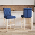 vidaXL, vidaXL Barstühle 2 Stk. Massivholz Gummibaum und Stoff