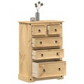 vidaXL Kommode Corona 80x43x114 cm Massivholz Kiefer