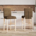 vidaXL, vidaXL Barstühle 2 Stk. Massivholz Gummibaum und Stoff