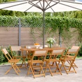 vidaXL, vidaXL Gartenstühle 8 Stk. Klappbar Beige Stoff und Massivholz