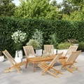 vidaXL Gartenstühle 6 Stk. Klappbar Beige Massivholz Akazie