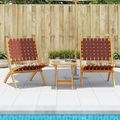vidaXL, vidaXL Gartenstühle 2 Stk. Klappbar mit Tisch Rot Massivholz
