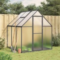 vidaXL, vidaXL Gewächshaus mit Fundamentrahmen Anthrazit 169x169x195 cm Alu