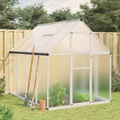 vidaXL, vidaXL Gewächshaus mit Fundamentrahmen Silber 224x169x195cm Aluminimum