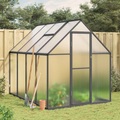 vidaXL, vidaXL Gewächshaus mit Fundamentrahmen Anthrazit 224x169x195 cm Alu