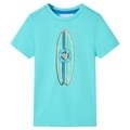vidaXL Kinder-Kurzarmshirt Aquablau 140