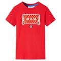 vidaXL Kinder-T-Shirt mit Fußballtor-Aufdruck Rot 92