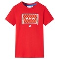 vidaXL Kinder-T-Shirt mit Fußballtor-Aufdruck Rot 116