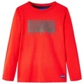 vidaXL Kinder-Langarmshirt mit Fahrrad-Aufdruck Rot 116
