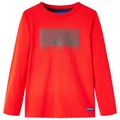 vidaXL, vidaXL Kinder-Langarmshirt mit Fahrrad-Aufdruck Rot 140