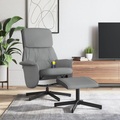 vidaXL, vidaXL Massagesessel mit Fußhocker Hellgrau Stoff
