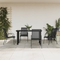 vidaXL 5-tlg. Garten-Essgruppe Schwarz Stahl und Textilene