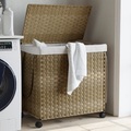 vidaXL, vidaXL Wäschekorb mit Rollen 60x35x60,5 cm Rattan