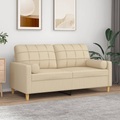 vidaXL 2-Sitzer-Sofa mit Zierkissen Creme 140 cm Stoff