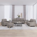 vidaXL 4-tlg. Sofagarnitur mit Kissen Taupe Stoff