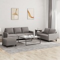 vidaXL 3-tlg. Sofagarnitur mit Kissen Taupe Stoff