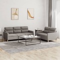 vidaXL 2-tlg. Sofagarnitur mit Kissen Taupe Stoff