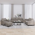vidaXL 4-tlg. Sofagarnitur mit Kissen Taupe Stoff