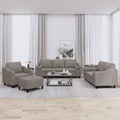 vidaXL 4-tlg. Sofagarnitur mit Kissen Taupe Stoff