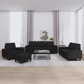 vidaXL 4-tlg. Sofagarnitur Schwarz Stoff