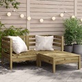 vidaXL Gartensofa 2-Sitzer mit Hocker Kiefernholz Imprägniert
