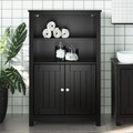 vidaXL Badschrank BERG Schwarz 69,5x34x110 cm Massivholz Kiefer