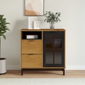 vidaXL Sideboard mit Glastür FLAM 80x40x80 cm Massivholz Kiefer