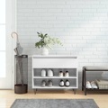 vidaXL Schuhregal Hochglanz-Weiß 70x36x60 cm Holzwerkstoff