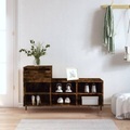 vidaXL Schuhregal Räuchereiche 102x36x60 cm Holzwerkstoff
