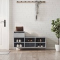 vidaXL Schuhregal Betongrau 102x36x60 cm Holzwerkstoff
