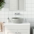 vidaXL Aufsatzwaschbecken Grau Rund Ø41x14 cm Keramik