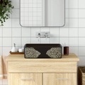 vidaXL, vidaXL Aufsatzwaschbecken Schwarz Rechteckig 46x35,5x13cm Keramik