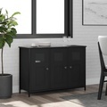 vidaXL Sideboard Schwarz 100x35x70 cm Holzwerkstoff