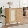 vidaXL Sideboard SENJA Rattan-Optik Braun 80x40x80 cm Kiefernholz