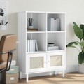 vidaXL Bücherregal SENJA Weiß 90x35x130 cm Massivholz Kiefer