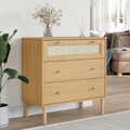 vidaXL Schubladenkommode SENJA Braun 80x40x80 cm Massivholz Kiefer