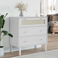 vidaXL Schubladenkommode SENJA Weiß 80x40x80 cm Massivholz Kiefer