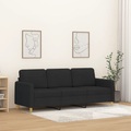 vidaXL 3-Sitzer-Sofa Schwarz 180 cm Stoff