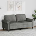 vidaXL 2-Sitzer-Sofa Dunkelgrau 140 cm Samt