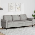 vidaXL 3-Sitzer-Sofa Hellgrau 180 cm Samt