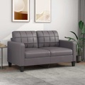 vidaXL 2-Sitzer-Sofa Grau 140 cm Kunstleder