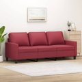 vidaXL 3-Sitzer-Sofa Weinrot 180 cm Kunstleder