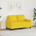 vidaXL 2-Sitzer-Sofa Hellgelb 120 cm Stoff