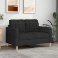 vidaXL 2-Sitzer-Sofa Schwarz 120 cm Stoff