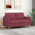 vidaXL 2-Sitzer-Sofa Weinrot 140 cm Stoff