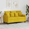 vidaXL 2-Sitzer-Sofa Hellgelb 120 cm Stoff