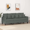 vidaXL 3-Sitzer-Sofa Dunkelgrau 180 cm Stoff