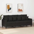 vidaXL 3-Sitzer-Sofa Schwarz 180 cm Stoff